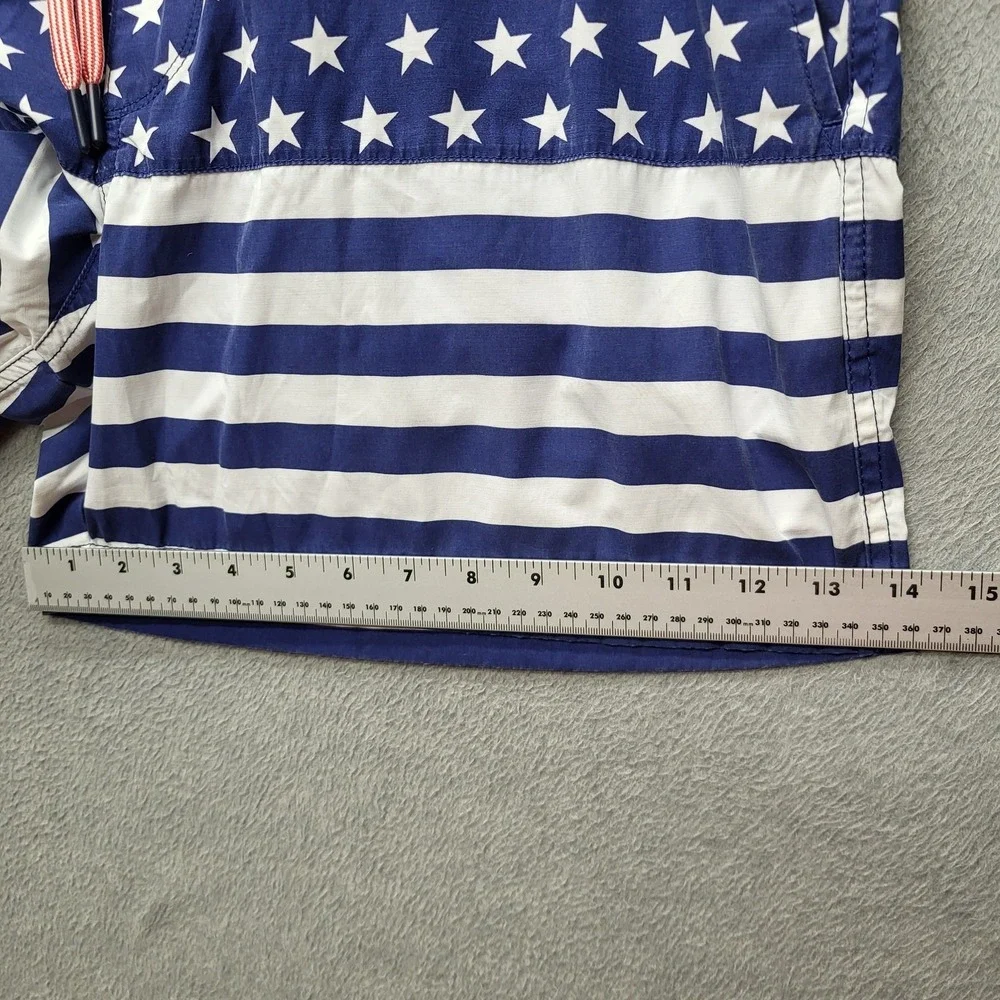 GAP Men‎ Swimwear XL Blue Swim Trunks Striped American Flag Drawstring NWT